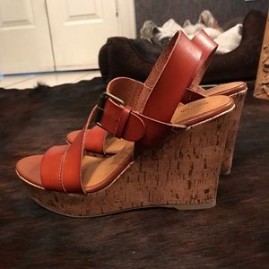 Cork Heeled Wedges
